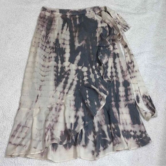 Sim & Sam Tye Dye Wrap Gray & Cream Skirt(Size Medium) - Picture 5 of 9